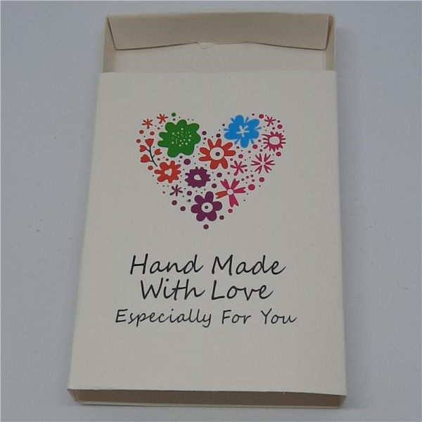 Boite carton coulissante "Hand made with loveé 7.5/5.5/1.5cm